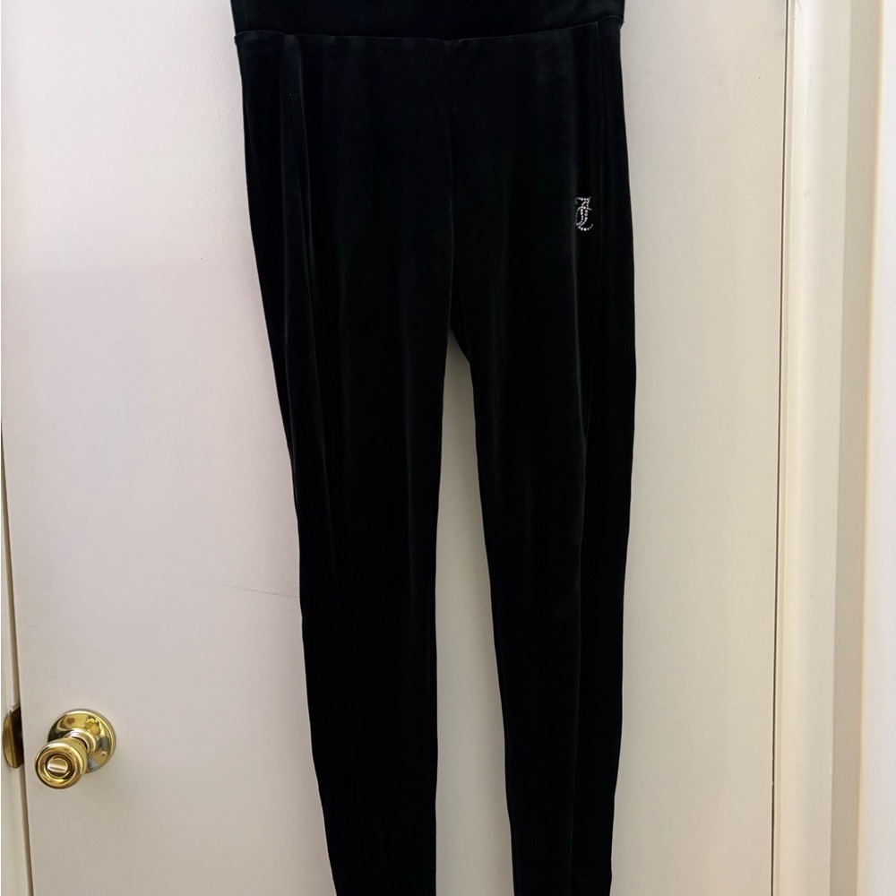 Black Juicy Velour Pants with Logo